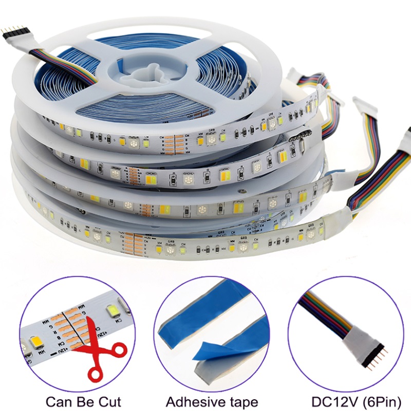DC12V 16.4ft/5M SMD5050 RGB+CCT LED Strip Light Kit, With 28Key RF Remote Controller,60LEDs/M, Color Changing LED Strip Light DC12V 16.4ft/5M SMD5050 RGB+CCT LED Strip Light Kit, With 28Key RF Remote Controller,60LEDs/M, Color Changing LED Strip Light